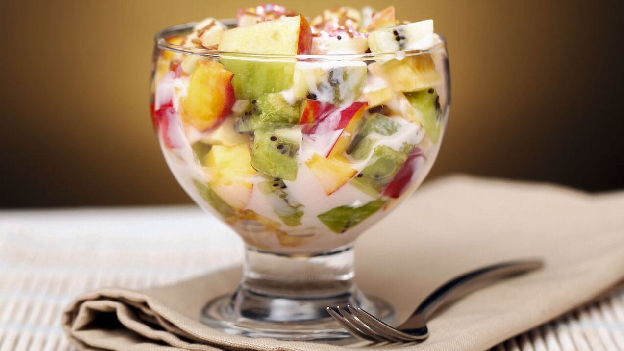 fruitsalade op een dieetfavoriet